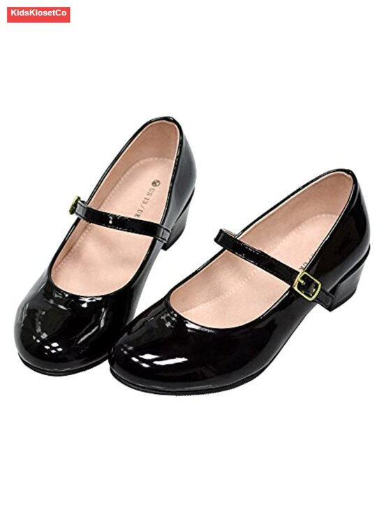 Other - Kids Girls Mary Jane Dress Shoes Low Heel Flats Hook Loop Closure Non-Slip